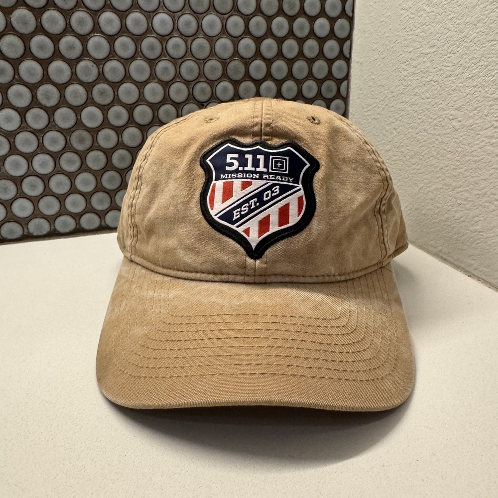 5.11 Tactical Hat Cap Strap Back Mens Patriotic USA Shield Patch Knit Utility